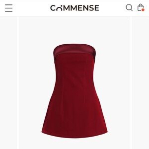 COPY - Elegant Red Strapless A-Line Dress for Cocktail Events